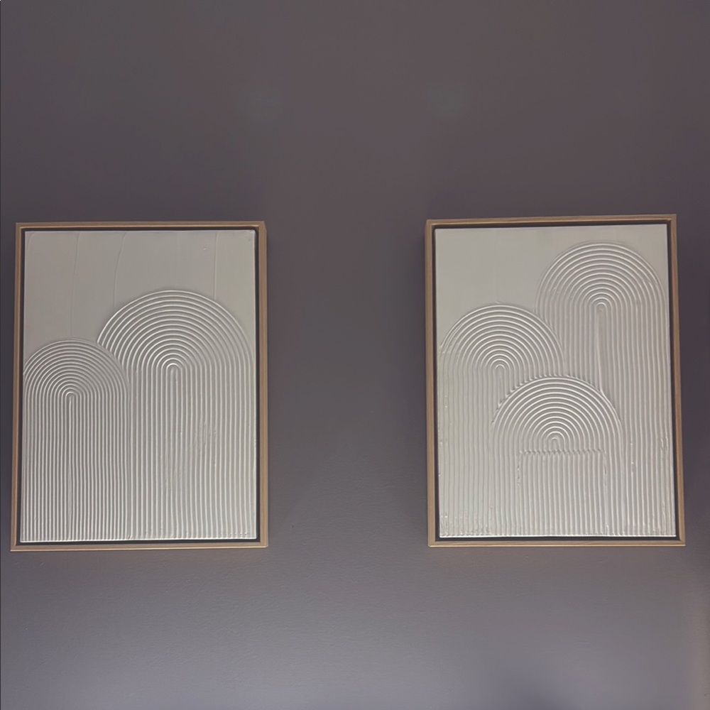 Target Cream and Tan Abstract Art Set